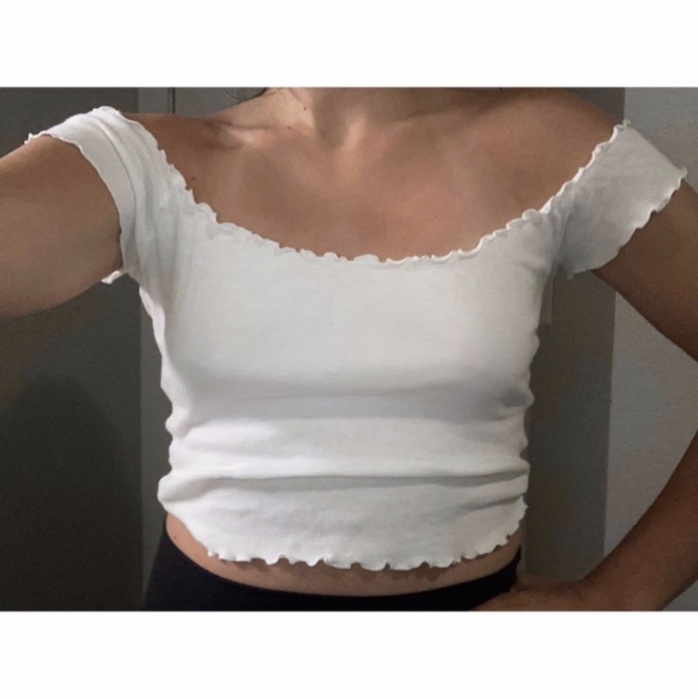 Plain white crop top